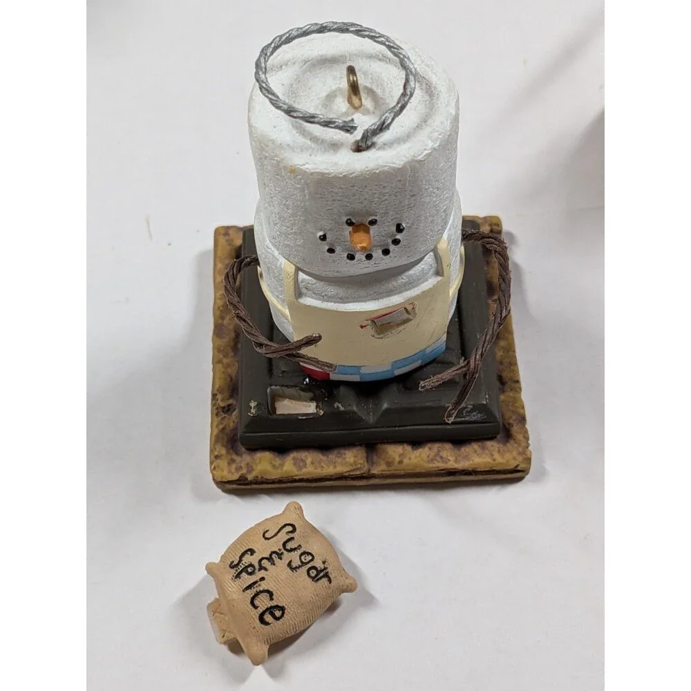S’mores Original Christmas Snowman Ornaments Lot of 5 NEEDS TLC, Missing Broken